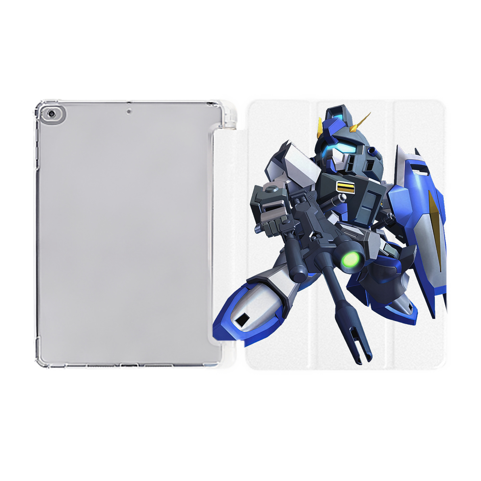 （画像用） 機動戦士ガンダム Mobile Suit Gundam IPad ケース ペン収納付き 三つ折りスタンド PUレザー×シリコン 対応機種9.5/10.5/10.9インチ